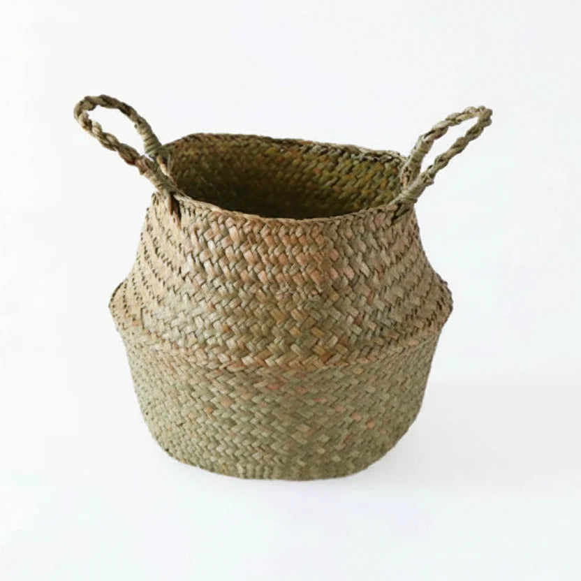 Woven Storage Basket Handwoven Seagrass Foldable