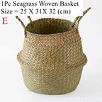Woven Storage Basket Handwoven Seagrass Foldable