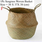 Woven Storage Basket Handwoven Seagrass Foldable