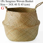 Woven Storage Basket Handwoven Seagrass Foldable