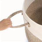 Woven Storage Basket Polyester Machine Washable Sturdy Handles