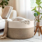Woven Storage Basket Polyester Machine Washable Sturdy Handles