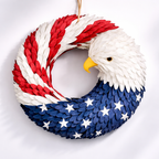 Wreath Eagle-Themed Evergreen 11.8 Inch Indoor & Outdoor