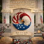 Wreath Eagle-Themed Evergreen 11.8 Inch Indoor & Outdoor
