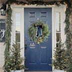 Wreath Faux Evergreen 18 Inch Ribbon & Bells