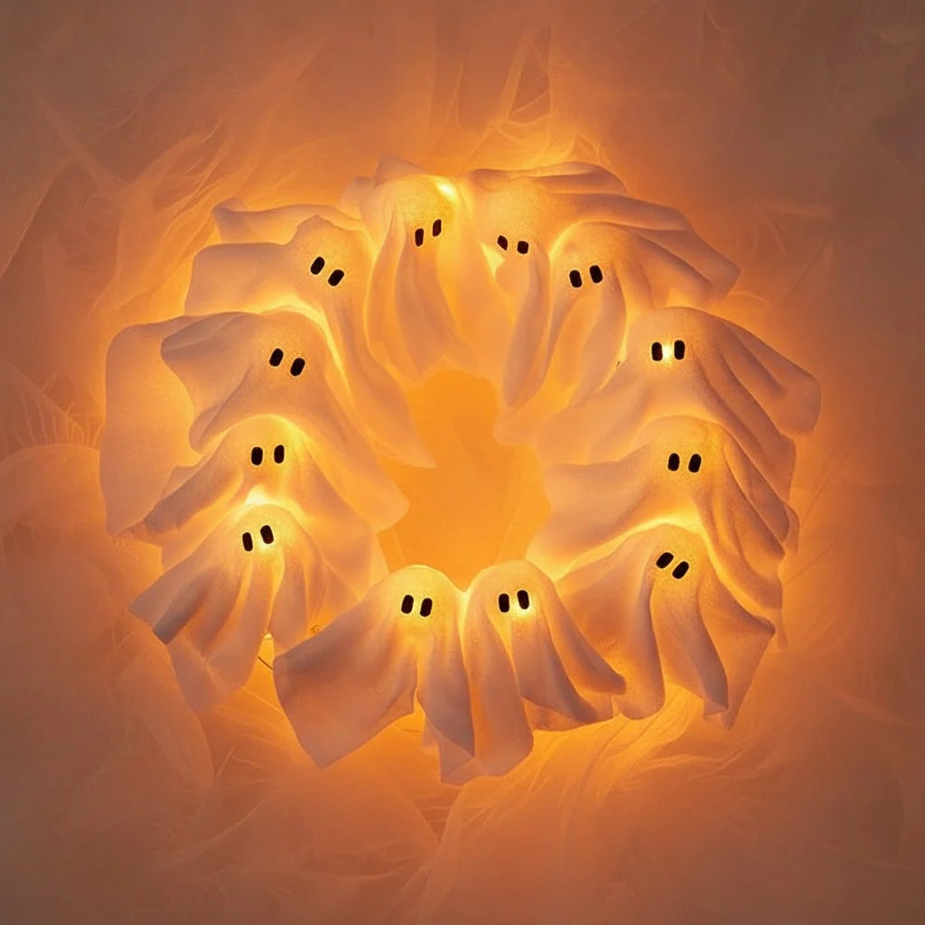 Wreath Ghost LED Battery Powered