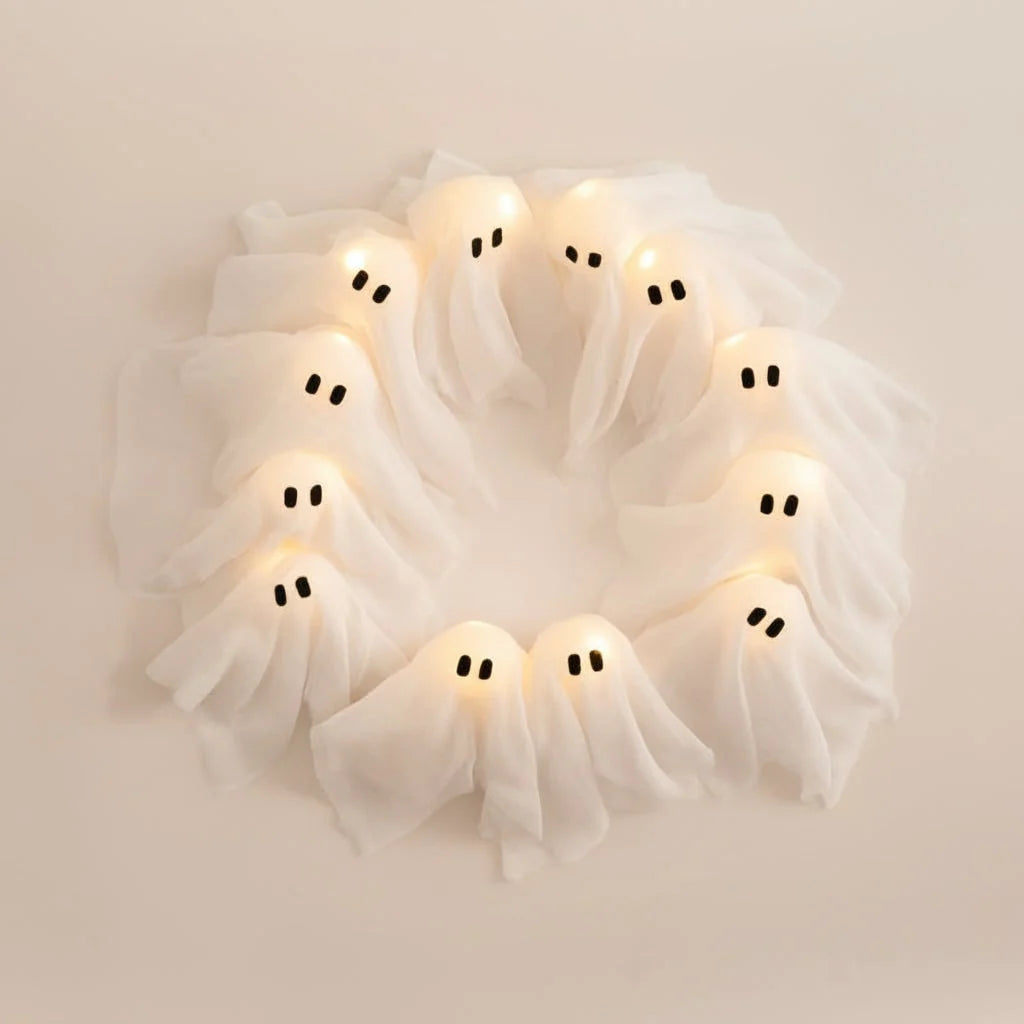 Wreath Ghost LED Battery Powered