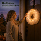Wreath Glow-In-The-Dark Ghost Battery-Free