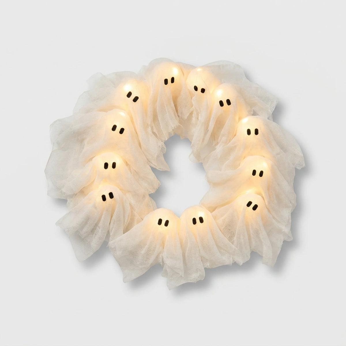 Wreath Glow-In-The-Dark Ghost Battery-Free