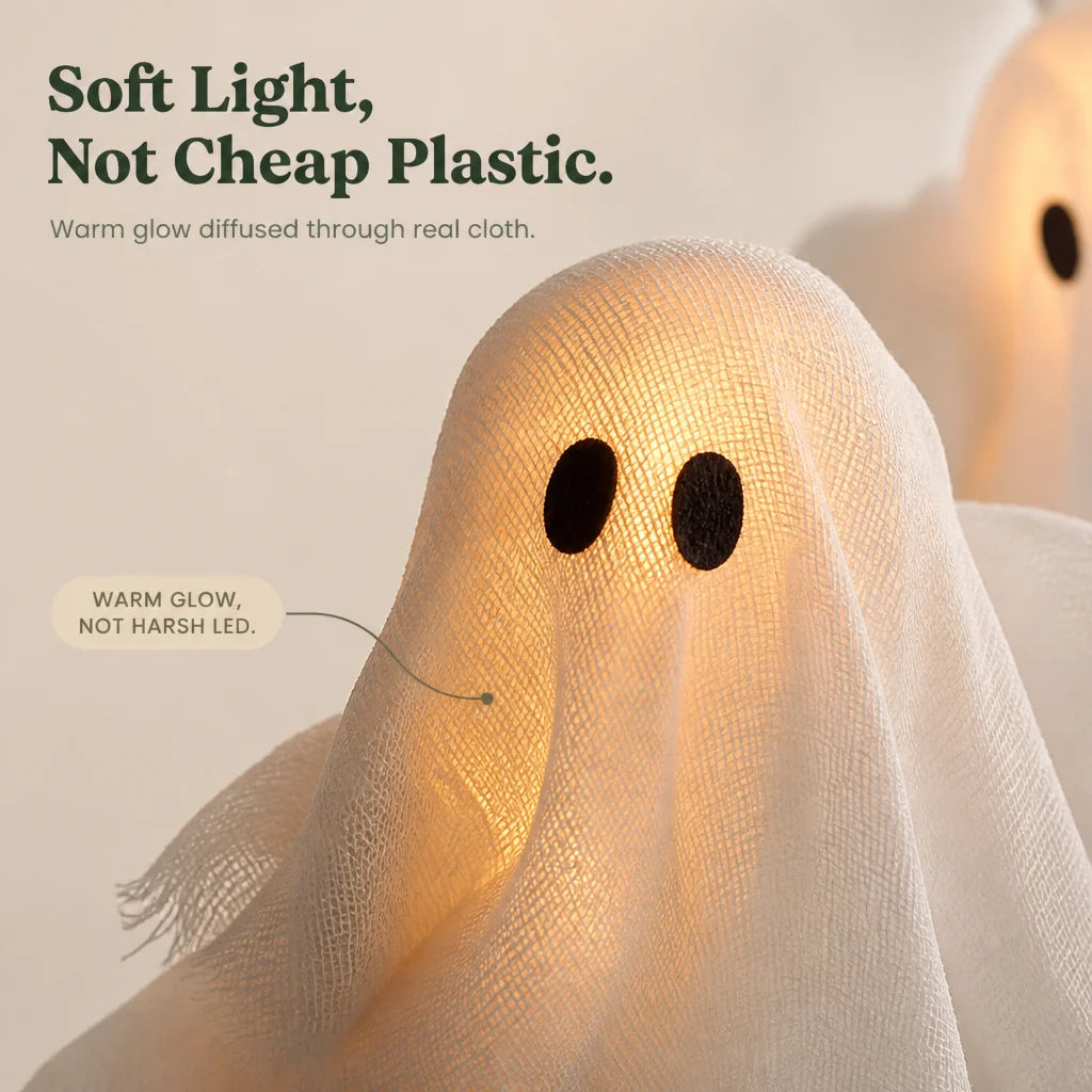 Wreath Glow-In-The-Dark Ghost Battery-Free