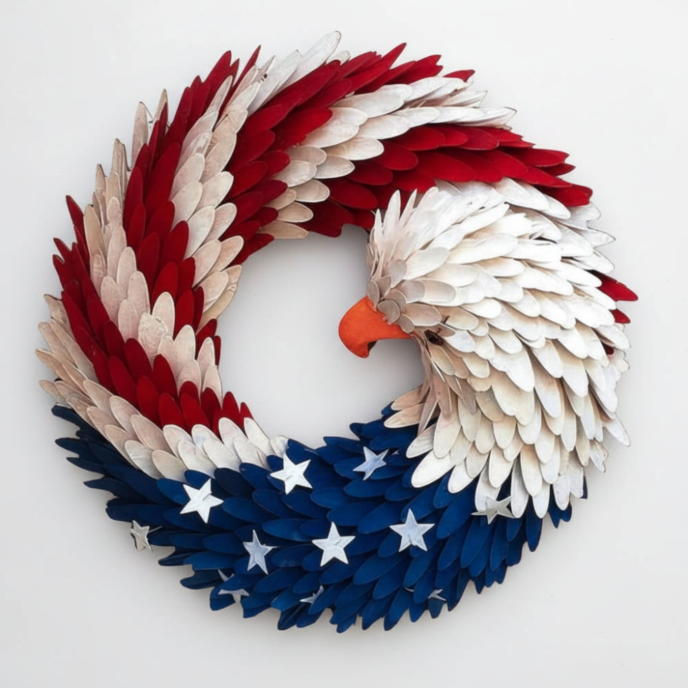Wreath Handcrafted Boxwood Eagle Weather-Resistant