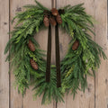 Wreath Heart Shaped Pine With Pinecones & Hunter Green Ribbon