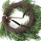 Wreath Heart Shaped Pine With Pinecones & Hunter Green Ribbon