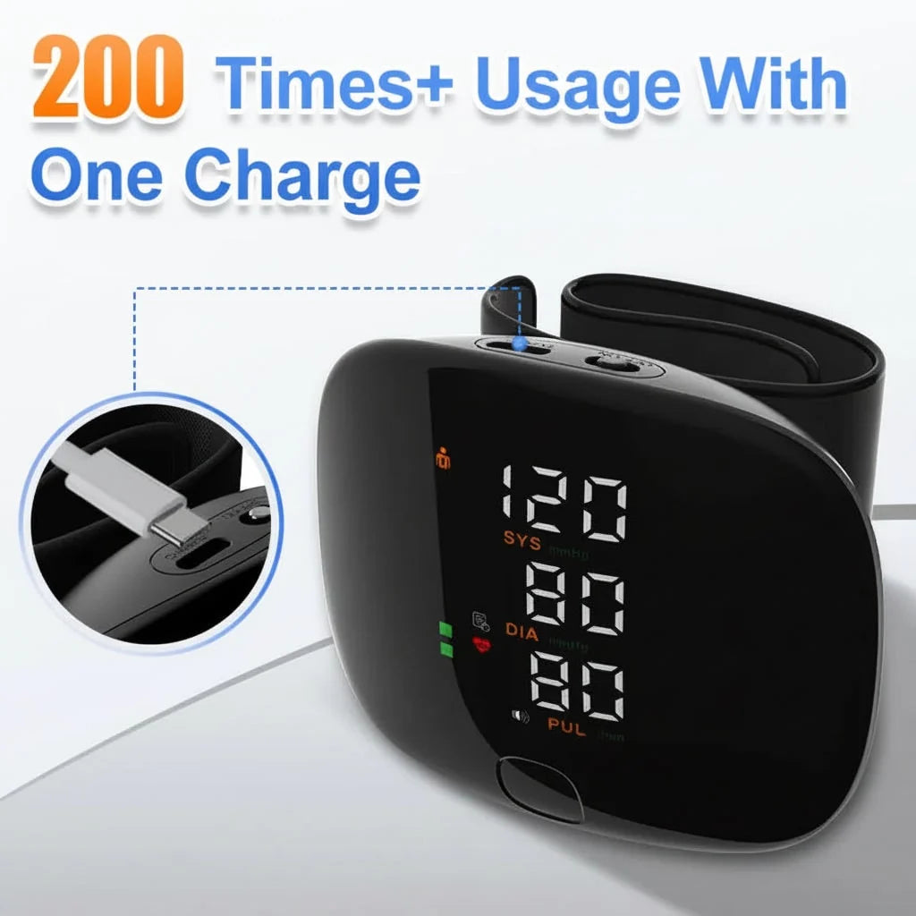 Wrist Blood Pressure Monitor Automatic One-Touch Arrhythmia Detection