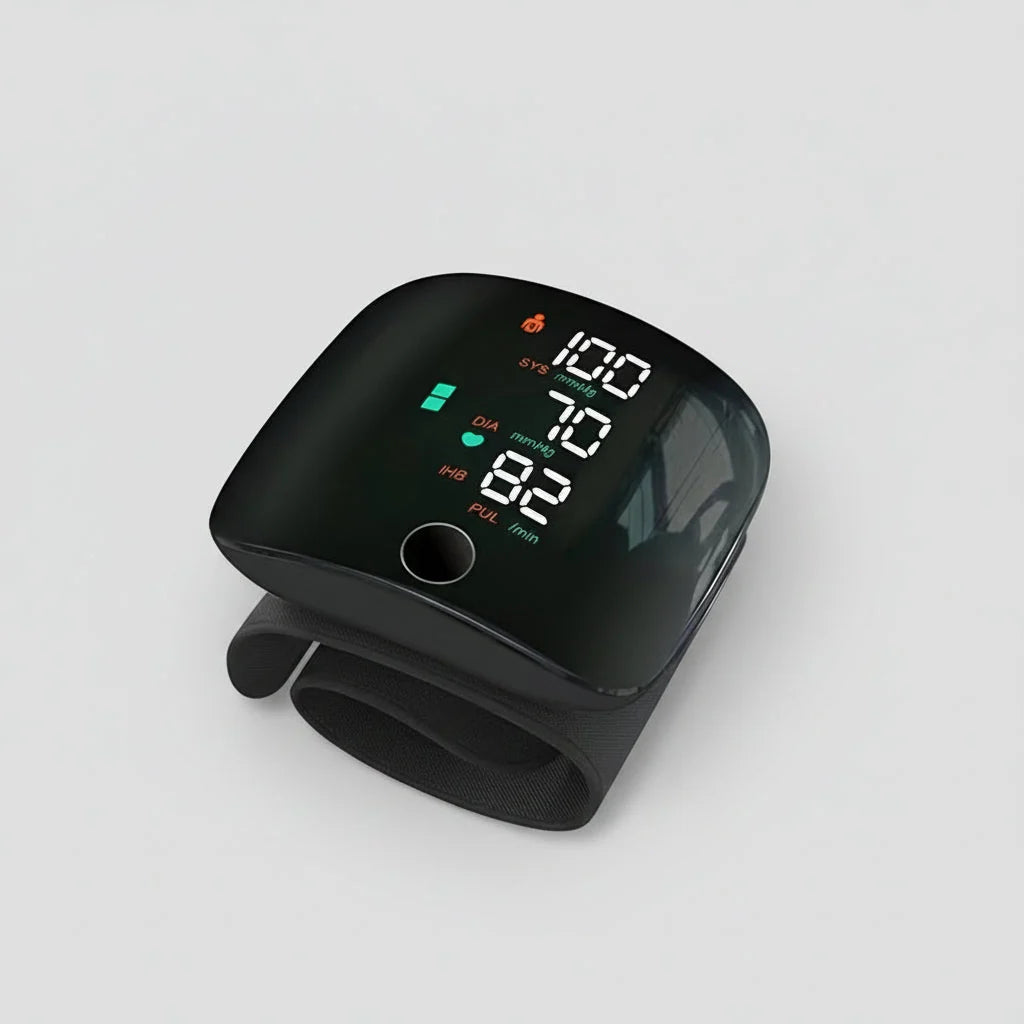 Wrist Blood Pressure Monitor Digital Display USB Rechargeable