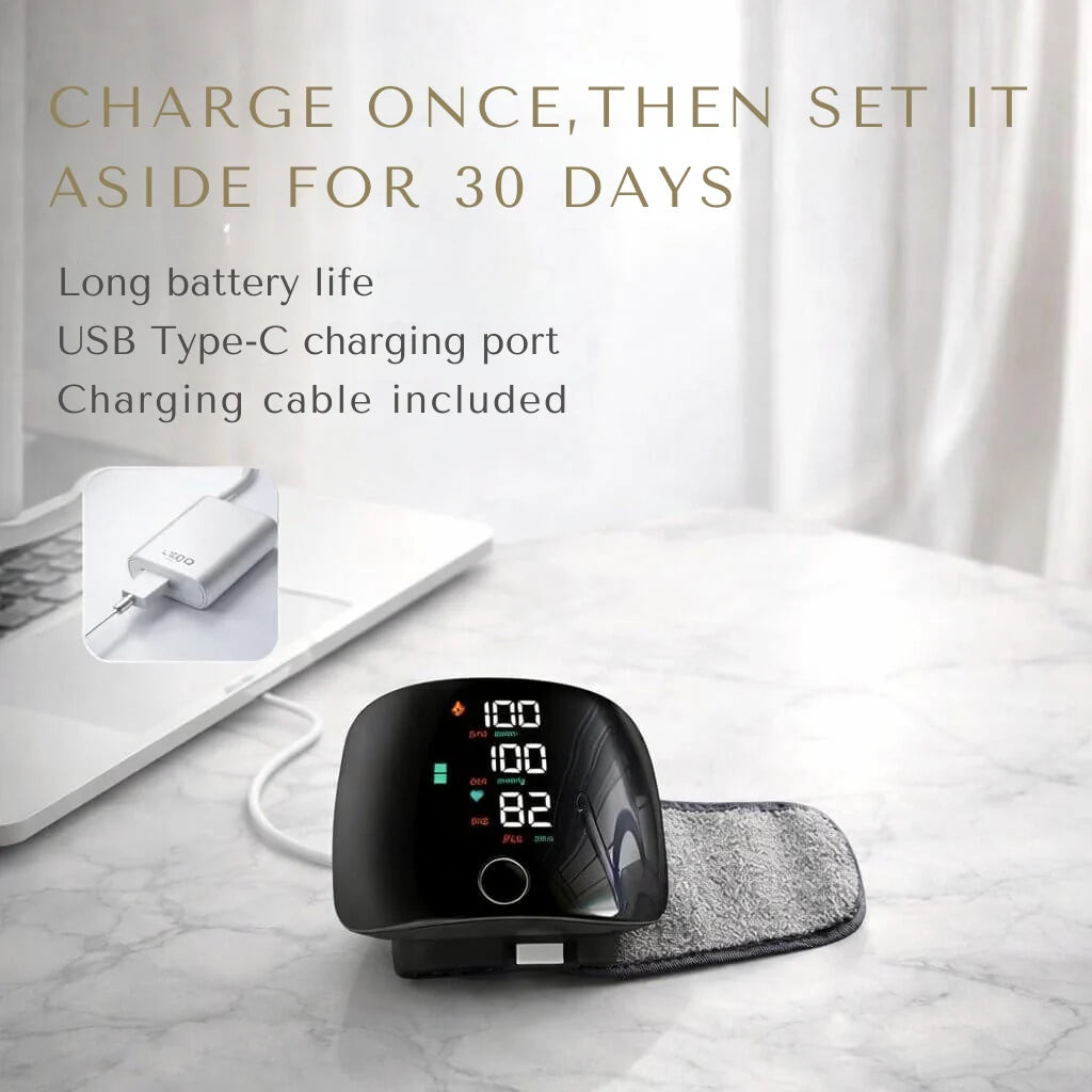 Wrist Blood Pressure Monitor Touchscreen & Voice USB Rechargeable