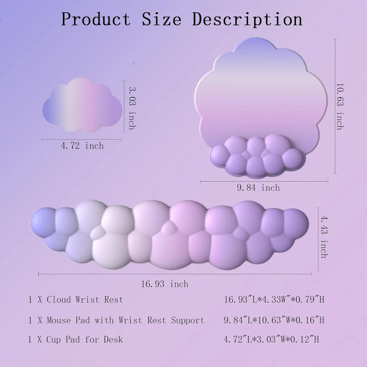 Wrist Rest Set Memory Foam PU Leather & Non-Slip Base