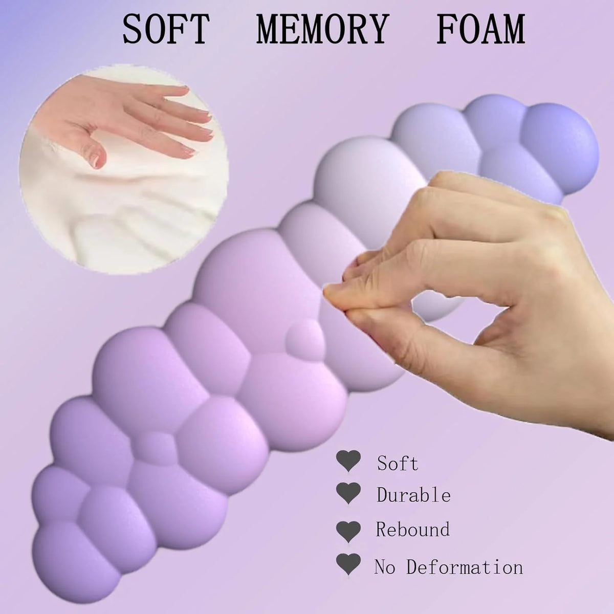 Wrist Rest Set Memory Foam PU Leather & Non-Slip Base