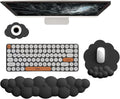 Wrist Rest Set Memory Foam PU Leather & Non-Slip Base