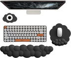 Wrist Rest Set Memory Foam PU Leather & Non-Slip Base