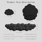 Wrist Rest Set Memory Foam PU Leather & Non-Slip Base