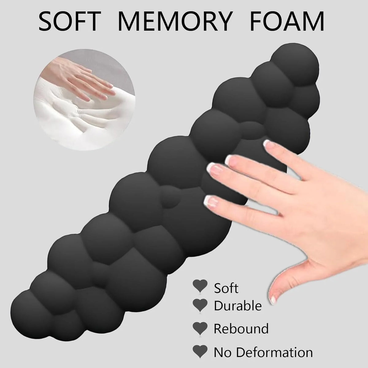 Wrist Rest Set Memory Foam PU Leather & Non-Slip Base