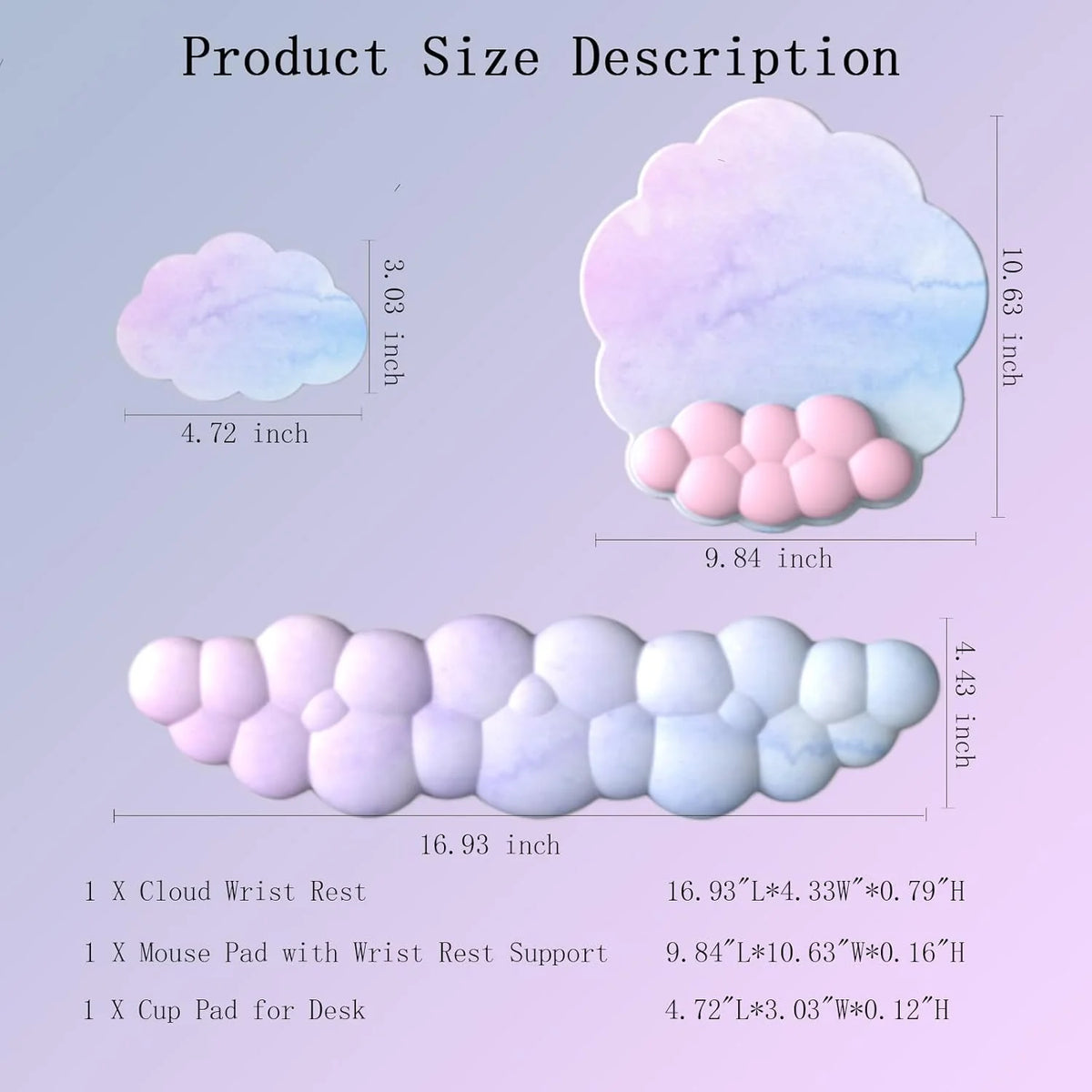 Wrist Rest Set Memory Foam PU Leather & Non-Slip Base