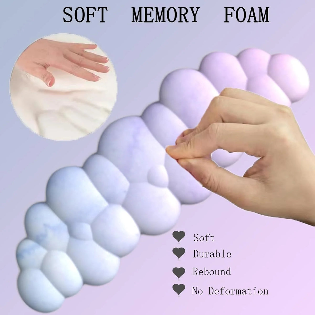 Wrist Rest Set Memory Foam PU Leather & Non-Slip Base