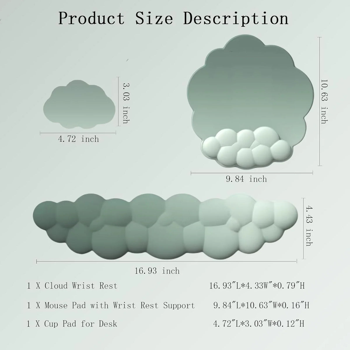 Wrist Rest Set Memory Foam PU Leather & Non-Slip Base