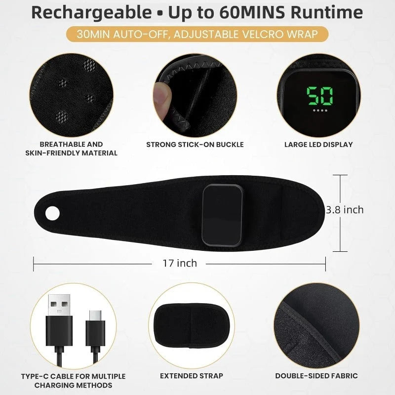 Wrist Wrap Heated & Vibrating Cordless Rechargeable