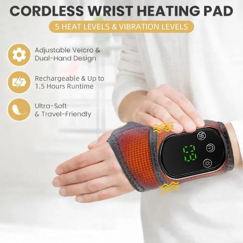Wrist Wrap Heated & Vibrating Cordless Rechargeable