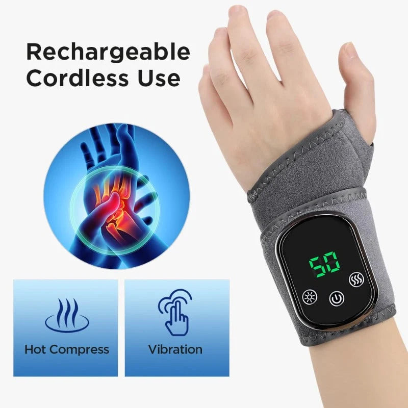 Wrist Wrap Heated & Vibrating Cordless Rechargeable