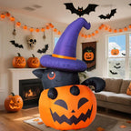 Yard Inflatable Skeleton With LED Pumpkin Head Weather-Resistant
