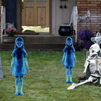 Yard Stakes Lighted Ghosts Iron 2-Pack Weather-Resistant
