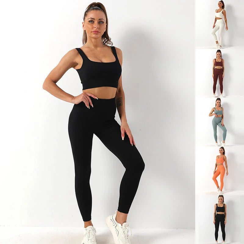 Yoga Set Seamless Bra & High-Waist Leggings