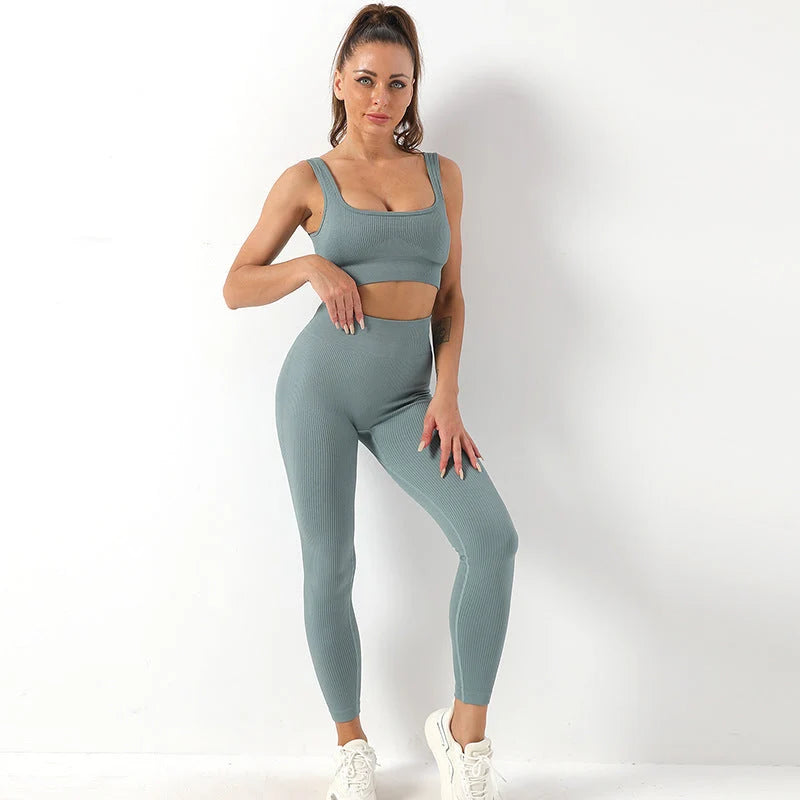 Yoga Set Seamless Bra & High-Waist Leggings