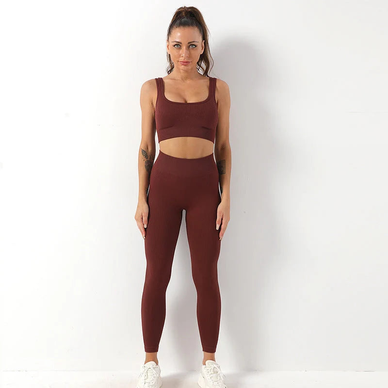 Yoga Set Seamless Bra & High-Waist Leggings