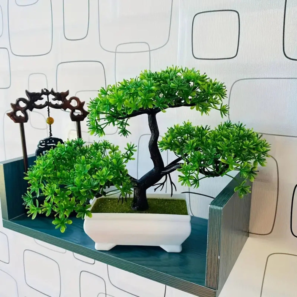 Zero-Maintenance Realistic Mini Bonsai Tree (Desk Decor)