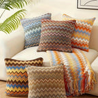 Zigzag Knit Microfiber Cushion Cover (18x18 in)
