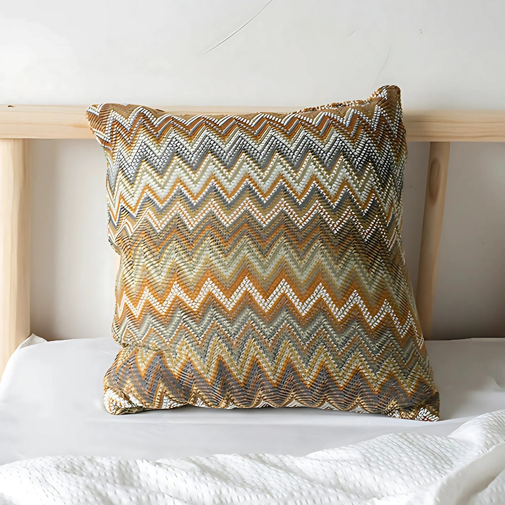 Zigzag Knit Microfiber Cushion Cover (18x18 in)