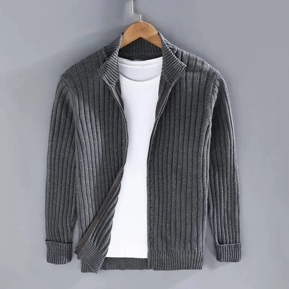 Zip Cardigan Slim Tailored Full-Length Zipper