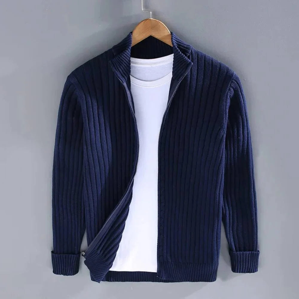 Zip Cardigan Slim Tailored Full-Length Zipper