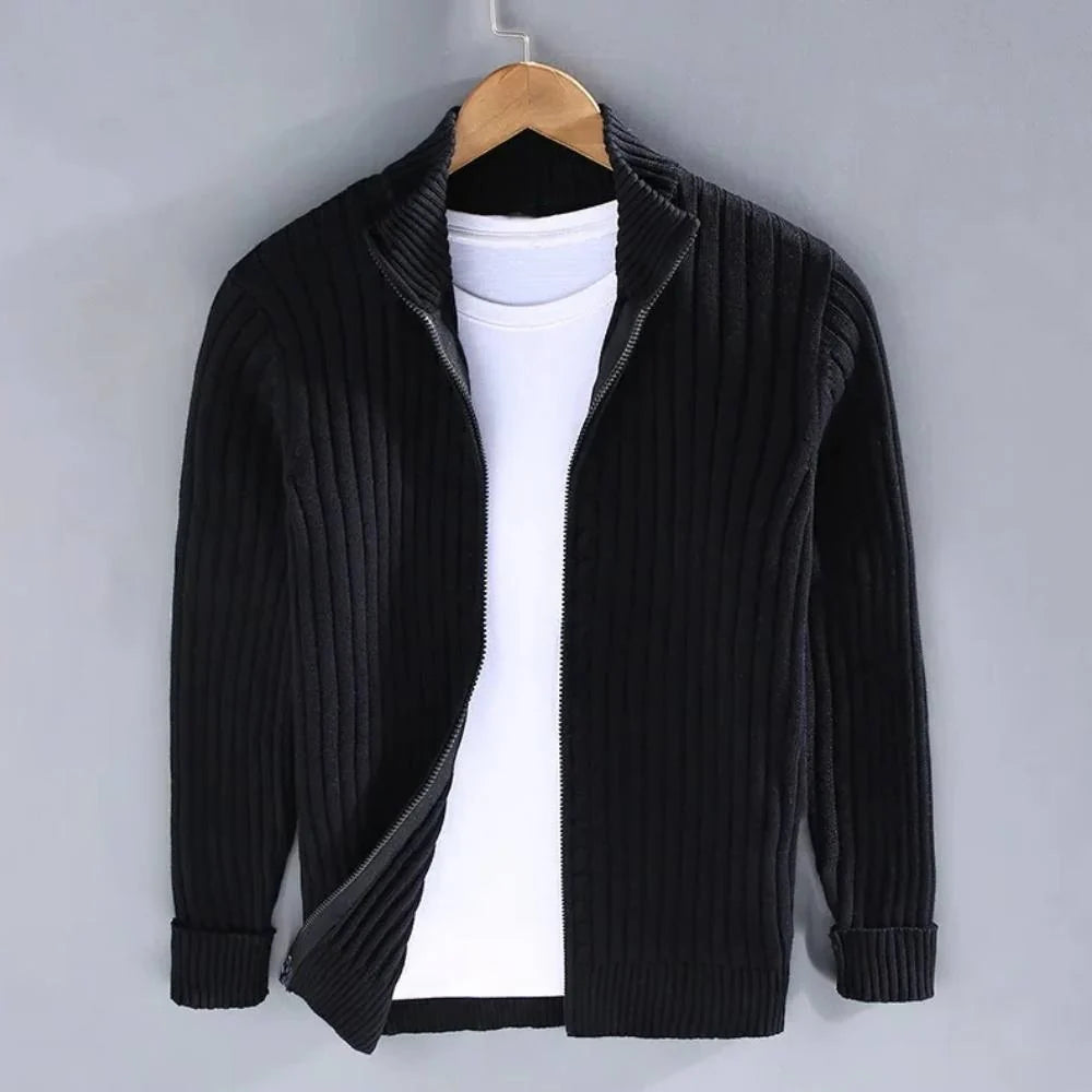 Zip Cardigan Slim Tailored Full-Length Zipper