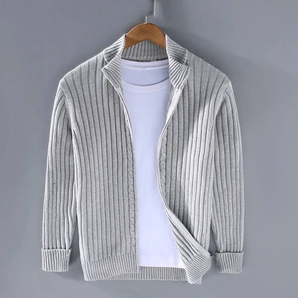 Zip Cardigan Slim Tailored Full-Length Zipper