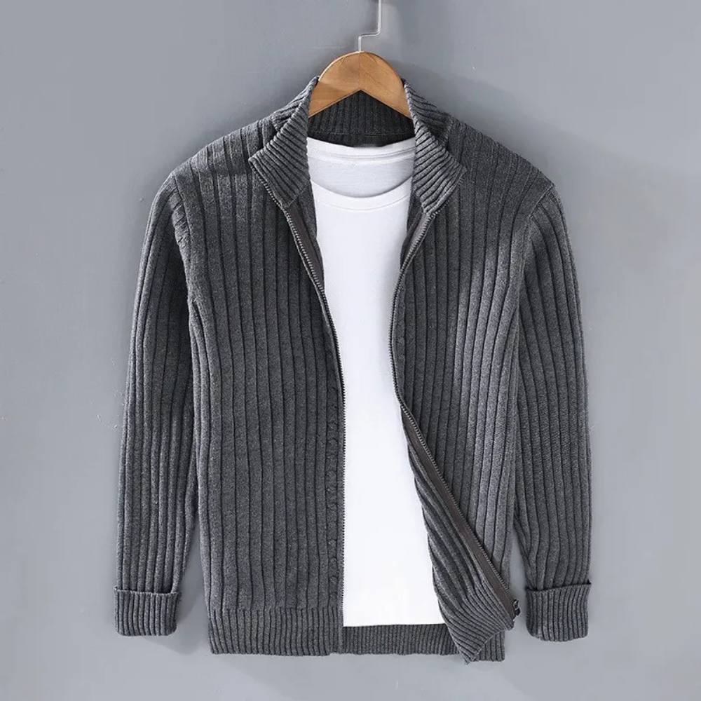 Zip Cardigan Slim Tailored Full-Length Zipper