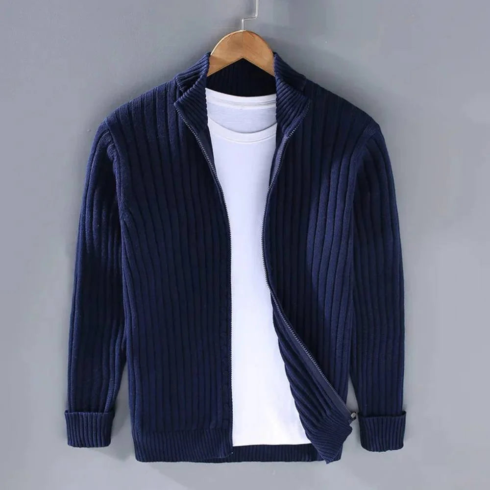 Zip Cardigan Slim Tailored Full-Length Zipper