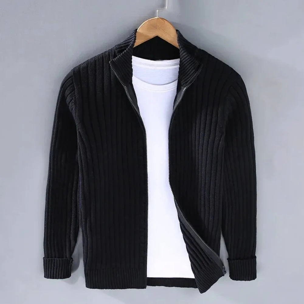 Zip Cardigan Slim Tailored Full-Length Zipper