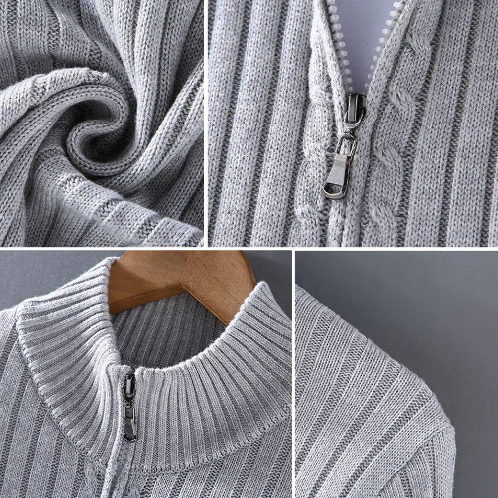 Zip Cardigan Slim Tailored Full-Length Zipper