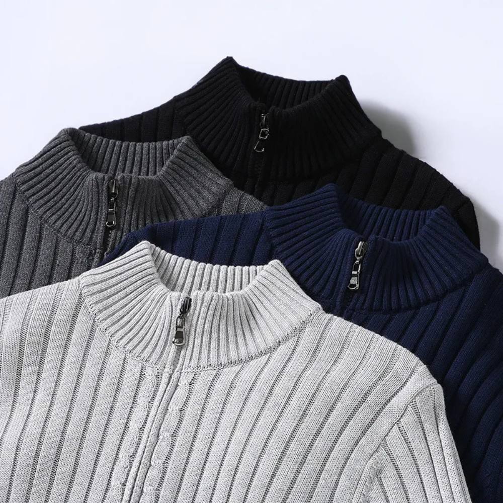 Zip Cardigan Slim Tailored Full-Length Zipper
