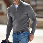 Zip-Front Sweater Cashmere Blend Lightweight & Breathable